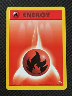 Fire Energy 128/132 REGULAR Pokemon Card WOTC Gym Heroes - Image 1