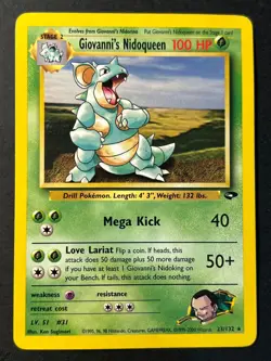Giovanni's Nidoqueen 23/132 Rare Gym Challenge Pokemon Card LP - Image 1