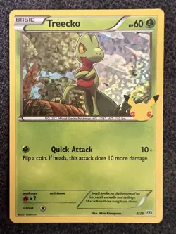 Treecko 3/25 Holo 25th Anniversary McDonald’s Promo Pokemon Card NM - Image 1