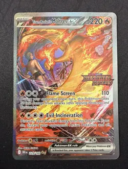 Team Rocket's Moltres Ex - 229/182 - Pokemon Destined Rivals Stamped Promo Card - Image 1