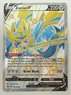POKEMON TCG ZACIAN V SWSH292 BLACK STAR PROMO SWORD SHIELD MINT PACK TO SLEEVE - Image 1