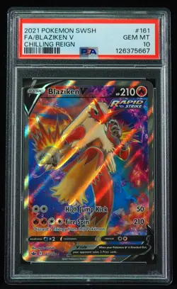 Blaziken V 161 PSA Gem Mint 10 Chilling Reign Pokemon Card - Image 1