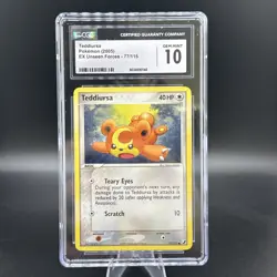 Pokemon CGC 10 EX Unseen Forces Teddiursa 77/115 - Image 1