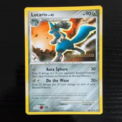 POKEMON TCG DIAMOND AND PEARL LUCARIO PRERELEASE 53/127 NON HOLO LP - Image 1