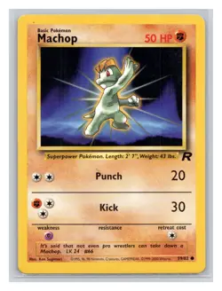 Pokemon TCG Machop 59/82 Team Rocket Unlimited MP - Image 1