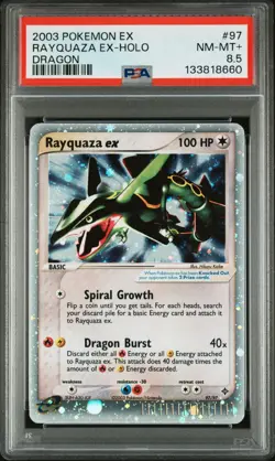2003 Pokemon Ex Dragon #97 Rayquaza Ex Holo Dragon PSA 8.5 - Image 1