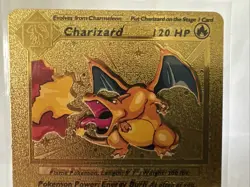 Pokemon Charizard Gold Foil Fan Art Textured Card 1999 #4/102 HP120 - Image 2
