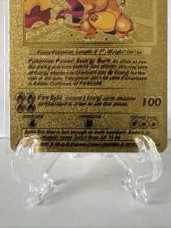 Pokemon Charizard Gold Foil Fan Art Textured Card 1999 #4/102 HP120 - Image 4