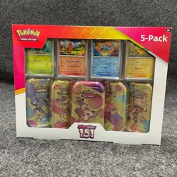 POKEMON TCG: Scarlet & Violet 151 Mini Tins 5 Pack, Sealed Box is Worn - Image 1