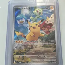 Pokemon Paldea Evolved #27 Pikachu BLACK STAR PROMO Full Art Holo Card NM - Image 1