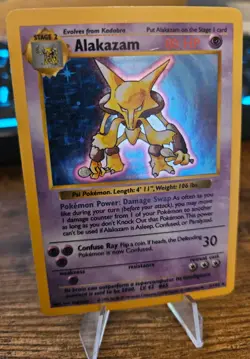 Alakazam Base Set Shadowless Holo Rare 1/102 Pokemon Card LP - Image 2