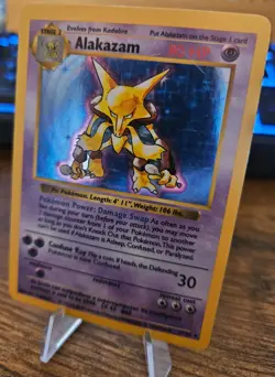 Alakazam Base Set Shadowless Holo Rare 1/102 Pokemon Card LP - Image 4