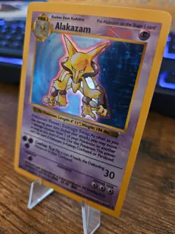 Alakazam Base Set Shadowless Holo Rare 1/102 Pokemon Card LP - Image 5