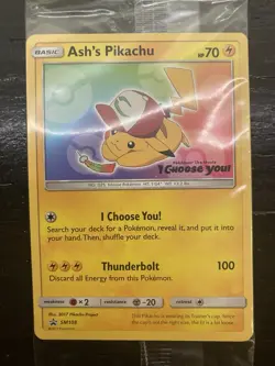 Sealed Ash's Pikachu Pokemon TCG SM108 2017 Promo Card Pokemon 'I Choose You” - Image 2