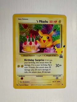 Pokemon TCG Birthday Pikachu Trading Card #24 Celebrations Classic Collection - Image 1