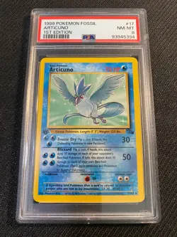 PSA 8 NM-MT Articuno 17 Fossil 1st Edition Pokemon Card - Image 1