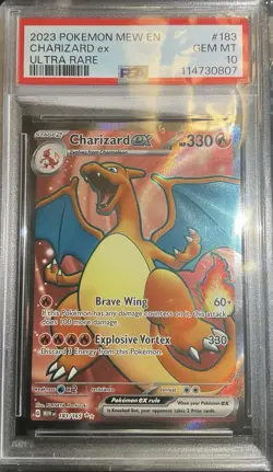 Pokemon TCG Charizard EX 183/165 Scarlet & Violet 151 Card PSA 10 - Image 1