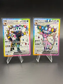 Umbreon 176 & Espeon 175 - Prismatic Figure Collection Holo Promo Cards - Image 1