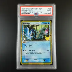 PSA 9 Mimikyu SWSH 136 Pokemon Celebrations Promo Holo Graded Card - Image 1
