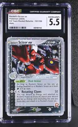 CGC 5.5 Rocket's Scizor ex 2004 EX Team Rocket Returns 101/109 Holo Pokemon Card - Image 1