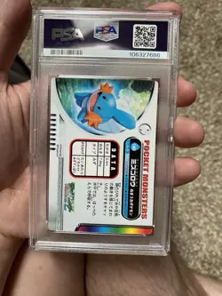 2004 CARDDASS POKEMON ADVANCED GENERATION ZUKAN CARD HOLO #190 MUDKIP PSA 9 - Image 2