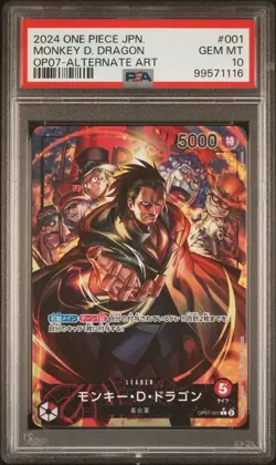 PSA 10 MONKEY D. DRAGON OP07-001 L ALT ART ONE PIECE CARD JAPANESE - Image 1
