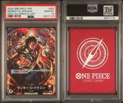 PSA 10 MONKEY D. DRAGON OP07-001 L ALT ART ONE PIECE CARD JAPANESE - Image 2