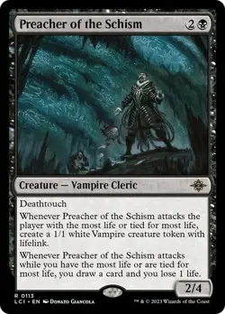 Preacher of the Schism 113 LCI Ixalan Black Vampire Deathtouch Giancola MTG NM - Image 1