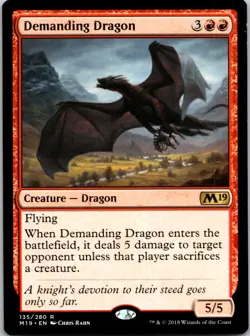 Demanding Dragon - MTG - Core Set 2019 #135 - Rare - Image 1