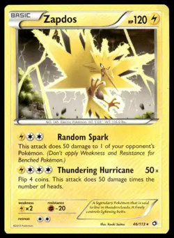 Pokemon Legendary Treasures #46/113 Zapdos Non-Holo Rare BAD CORNER - Image 1