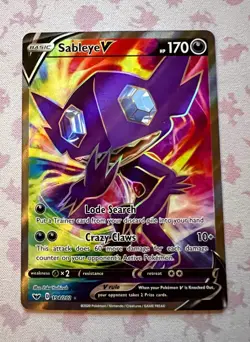 Pokemon TCG Sableye V (Full Art) 194/202 Swsh01: Sword & Shield Holo NM 2020 - Image 1