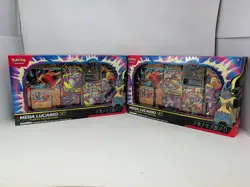 Pokemon TCG Mega Lucario ex Premium Figure Collection Box Lot Factory Sealed X2 - Image 1