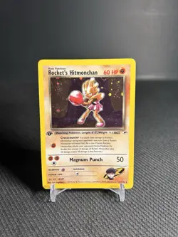 Pokemon TCG Rocket's Hitmonchan 11/132 1st Edition Gym Heroes Holo HP/DMG - Image 1