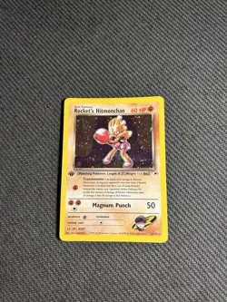 Pokemon TCG Rocket's Hitmonchan 11/132 1st Edition Gym Heroes Holo HP/DMG - Image 3