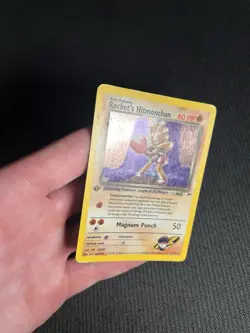 Pokemon TCG Rocket's Hitmonchan 11/132 1st Edition Gym Heroes Holo HP/DMG - Image 4