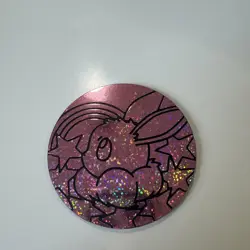 Pokemon TCG | Eevee Pink Sparkle Plastic Challenge Coin | Holo Glitter Token NM - Image 1
