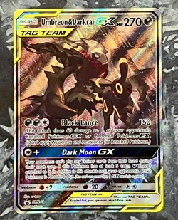 Pokemon TCG Umbreon & Darkrai GX Black Star Promo Tag Team Full Art Holo SM241 - Image 1