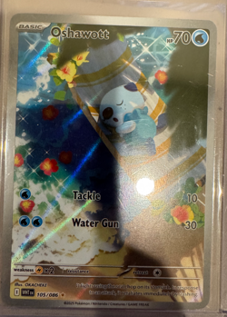 Pokemon TCG SV White Flare Oshawott # 105 / 086 Illustration Rare NM - Image 1