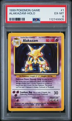 ALAKAZAM Base Set Holo Rare #1 PSA 6 Vintage Pokemon [Nostalgium] - Image 1