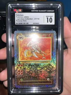 Pokemon Kabutops 27/110 Legendary Collection Reverse Holo CGC 10 Gem Mint TCG - Image 1