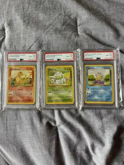 Squirtle, Charmander, Bulbasaur - Pokemon TCG - 1999 Base Set - PSA 8 - Image 1