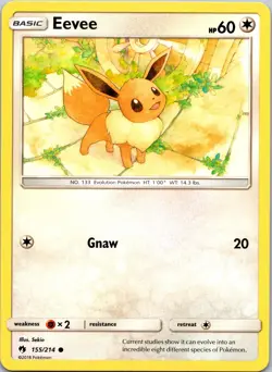 Eevee 155/214 SM - Lost Thunder Regular NM Pokemon TCG - Image 1
