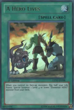 Yugioh! LP A Hero Lives - GENF-EN098 - Ultra Rare - Unlimited Edition Lightly Pl - Image 1