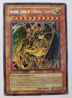 YUGIOH HAMON LORD OF STRIKING THUNDER CT03-EN006 SECRET RARE Light Play See Pics - Image 1