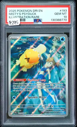 2025 Misty's Psyduck #193 Illustrations Rare PSA 10 Pokemon Card - Image 1