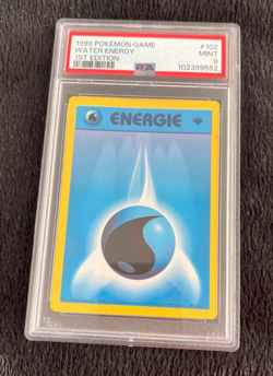 1999 Pokemon Card Game Water Energy 1st Edition #102 PSA Graded Mint 9 - Image 1
