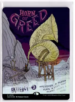 Horn of Greed Foil Secret Lair Drop 2018 LP x1 MTG Magic: the Gathering - Image 1