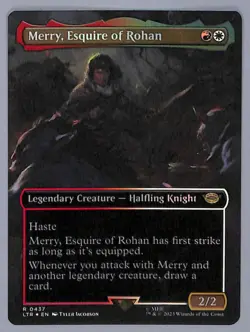 Merry, Esquire of Rohan - Borderless - Foil - 437 - LOTR (LTR) MTG - Image 1