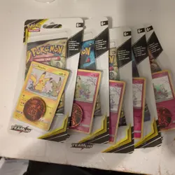 Pokemon Teamup Checklane Pikachu Mimikyu Promo SM163 SM162 5 Total Packs Sealed - Image 1
