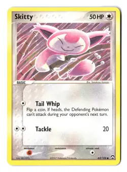 Skitty 62/108 - EX Power Keepers 2007Tomokazu Komiya Art Vintage Pokemon TCG - Image 1